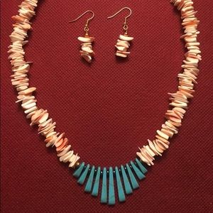 Contemporary Navajo Necklace and Earring Set